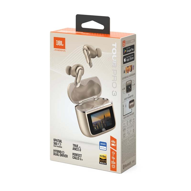 JBL Tour Pro 3 Adaptive Noise Cancelling True Wireless In-Ear Earbuds - Latte