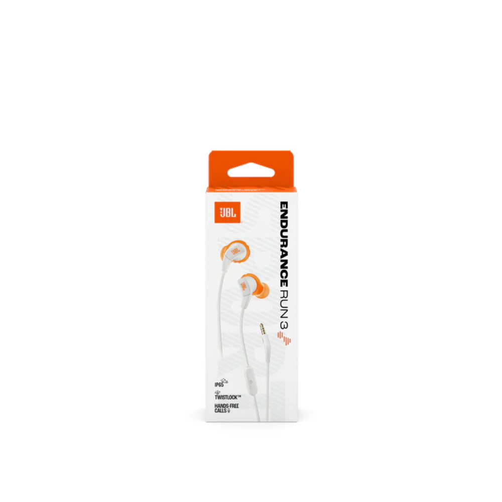 JBL Endurance Run 3 Wired Aux In Ear Headphone - White