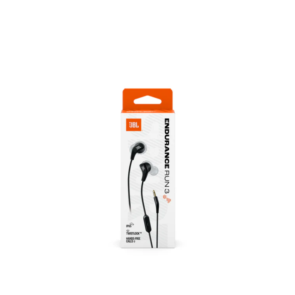 JBL Endurance Run 3 WIred Aux In Ear Headphone - Black