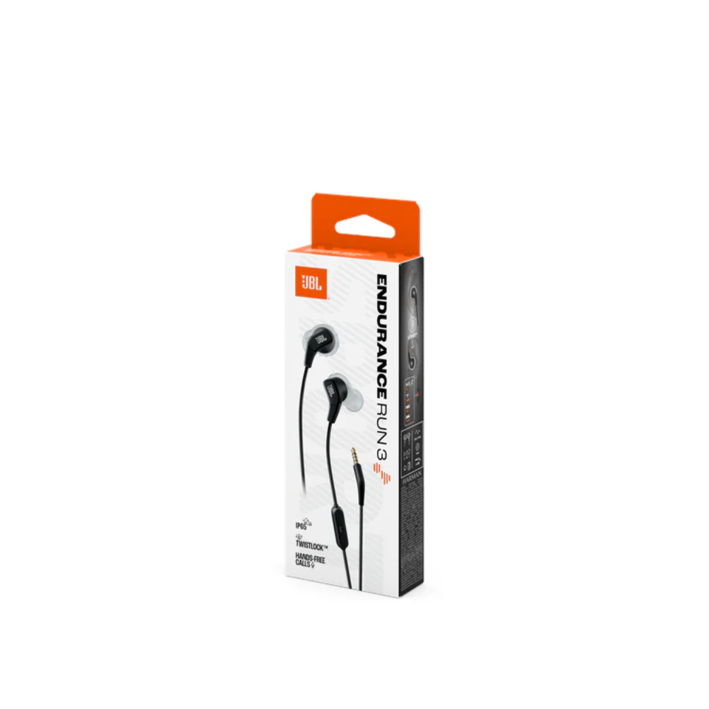 JBL Endurance Run 3 WIred Aux In Ear Headphone - Black