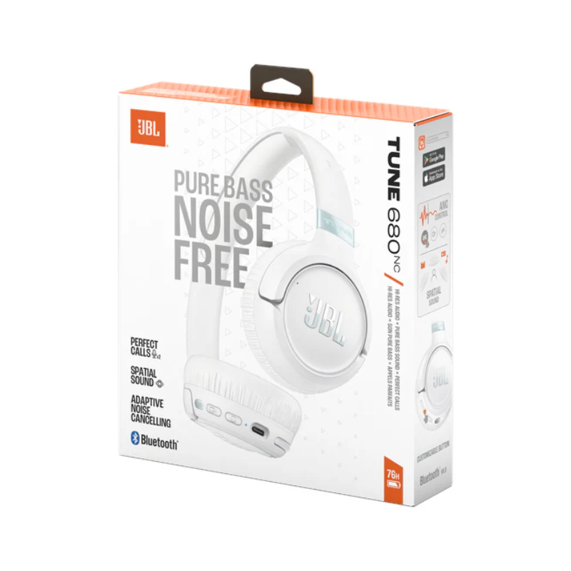 JBL Tune 680 NC Bluetooth On Ear Headphone - White