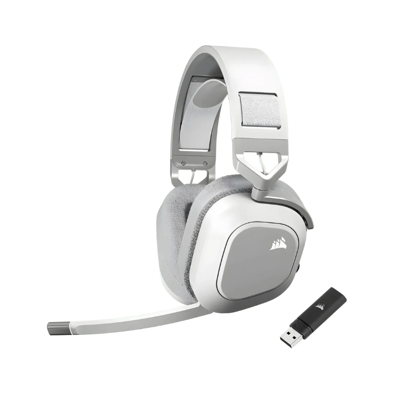 Corsair HS80 Max Wireless Gaming Headset - White - White