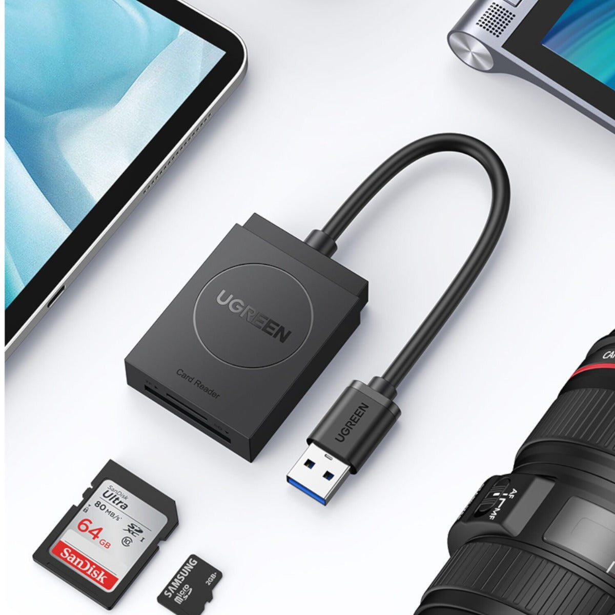 UGREEN USB 3.0 Dual Slot Card Reader For SD/TF Cards 5Gbps Data Transfer