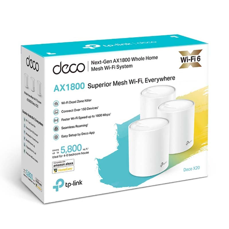 TP-Link Deco X20 AX1800 Whole-Home Mesh Wi-Fi System 3-pack - White