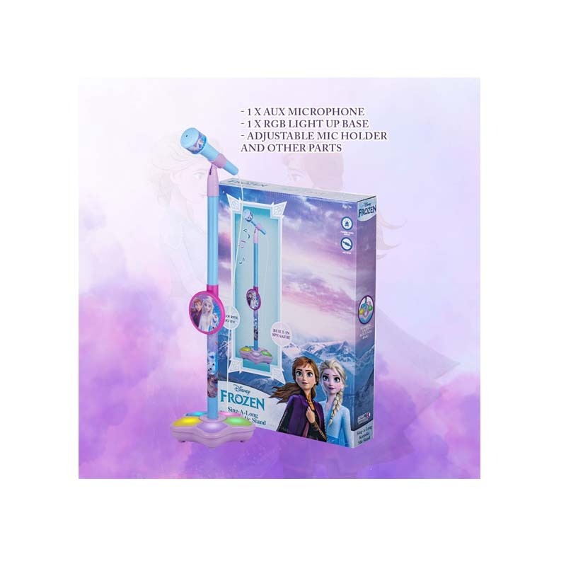 Disney Frozen Kids Karaoke Microphone Stand with RGB Lights - Blue