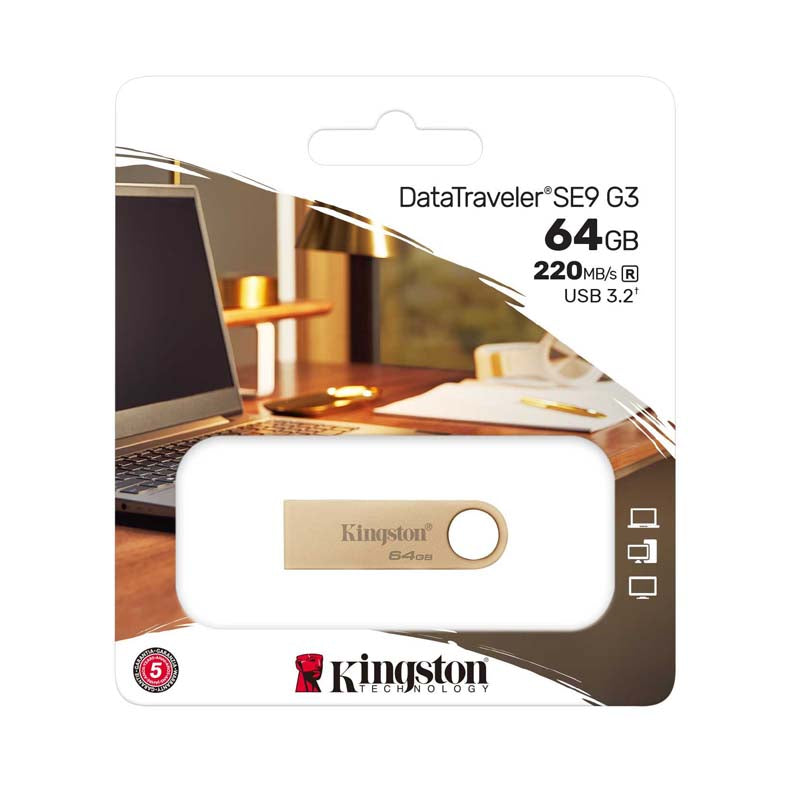 Kingston 64GB 220MB/S Metal USB 3.2 Gen 1 Datatraveler SE9 G3