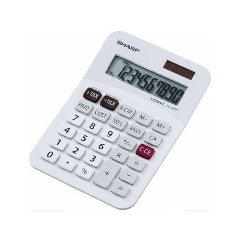 Sharp EL331F 10 Digit Desktop Calculator - White