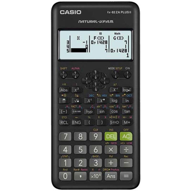 Casio FX-82ZA Plus II Scientific Calculator - Black