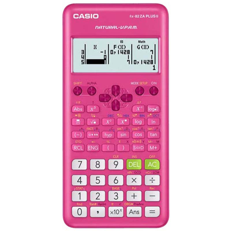 Casio FX-82ZA Plus II Scientific Calculator - Pink