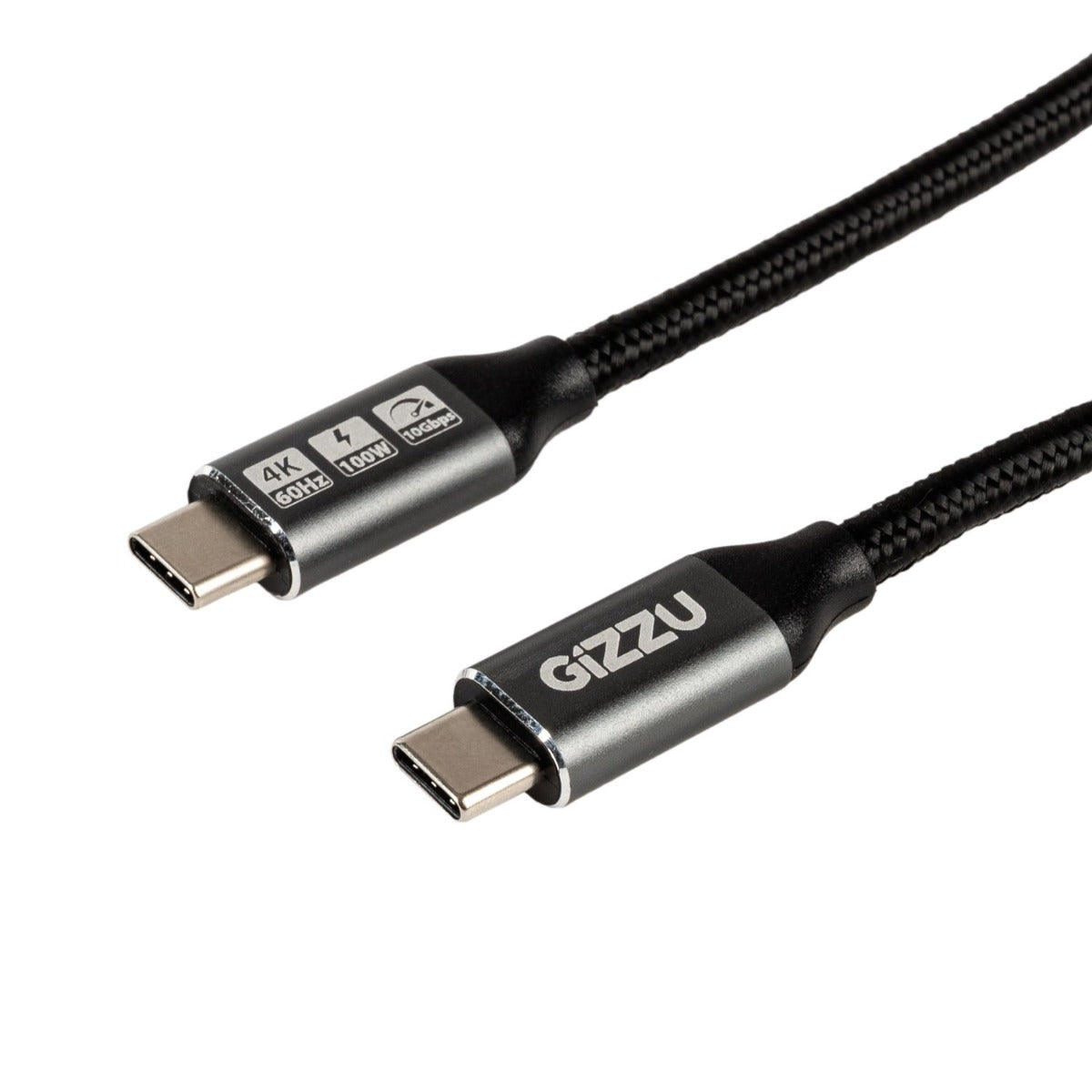 Gizzu 100W 10Gbps Type C 1m Cable - Black - Black