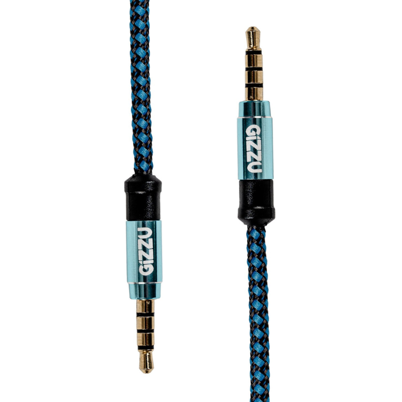 Gizzu 3.5mm AUX Cable 1.5m - Black/Blue - Blue