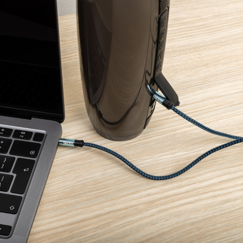 Gizzu 3.5mm AUX Cable 1.5m - Black/Blue - Blue