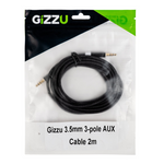 Gizzu 3.5mm AUX Cable 2m - Black - Black