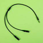 Gizzu 3-Pole Audio Splitter Cable - Black - Black