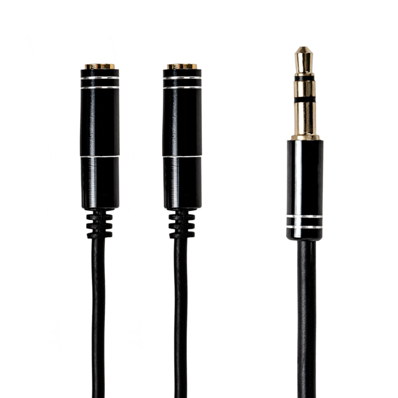 Gizzu 3-Pole Audio Splitter Cable - Black - Black