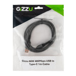 Gizzu 66W 480Mbps USB to Type C 2m Cable