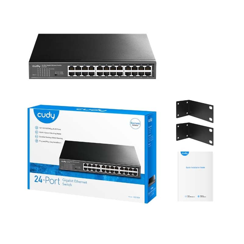 Cudy 24 Port Gigabit Ethernet Switch - Black