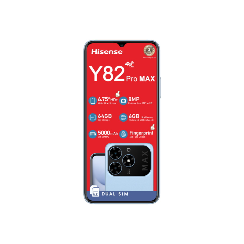 Hisense Y82 Pro Max 4G 64GB Vodacom Network Lock - Blue - Blue