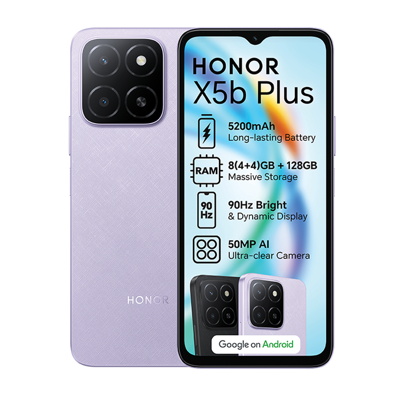 Honor X5b Plus 4G Dual Sim 128GB - Purple - Purple