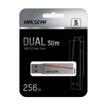 Hiksemi Dual Slim 128GB USB3.2 Flash Drive - Silver