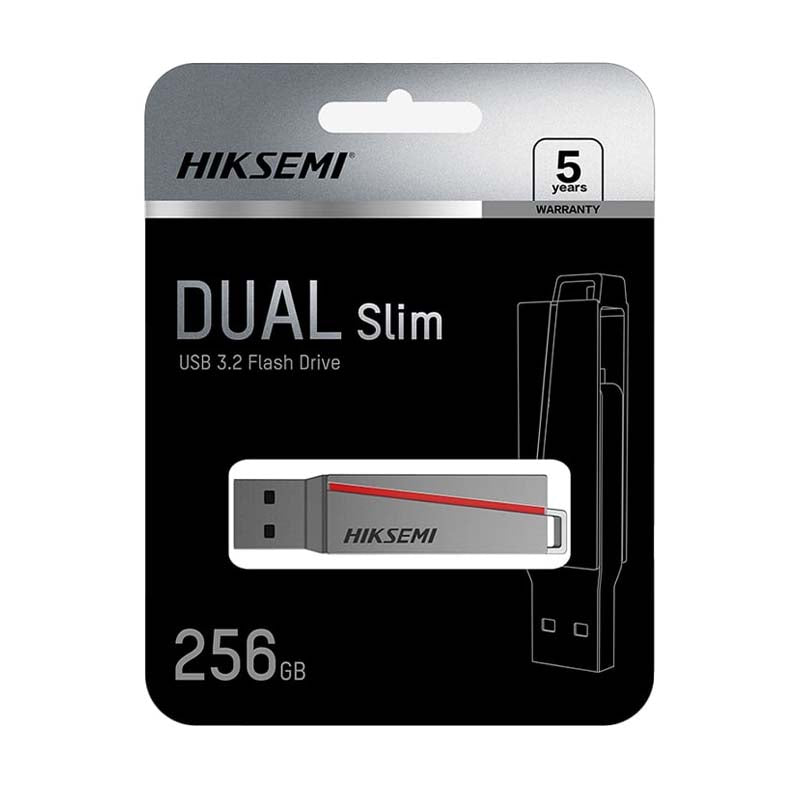 Hiksemi Dual Slim 128GB USB3.2 Flash Drive - Silver