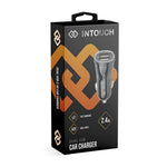 Intouch Dual Car Charger 2.4A - Black - White