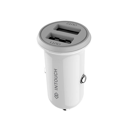 Intouch Dual Car Charger 3.4A - White - White