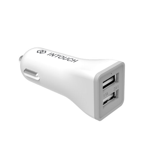 Intouch Dual USB Car Charger 2.1A - White - White