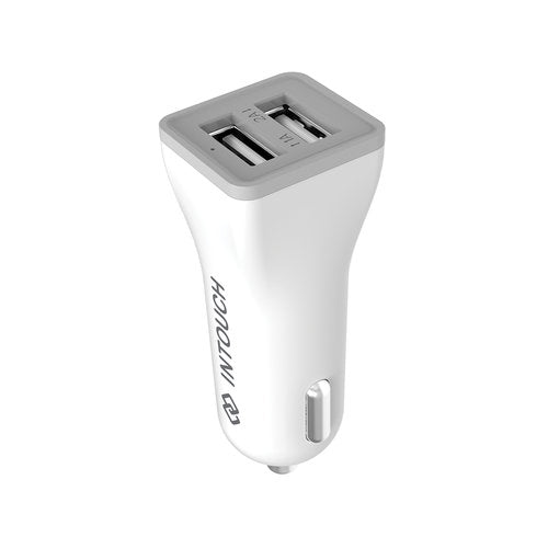 Intouch Dual USB Car Charger 2.1A - White - White
