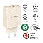 Intouch Eco Friendly Dual Port PD 20W Wall Charger - Wheat Straw - Wheat Straw