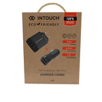 Intouch Home & Car Charger Bundle 3.1/3.4A Dual USB - Black - Black