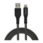 Intouch IOS Lightning Tough Braided 3A 1.2M Cable - Black - Black