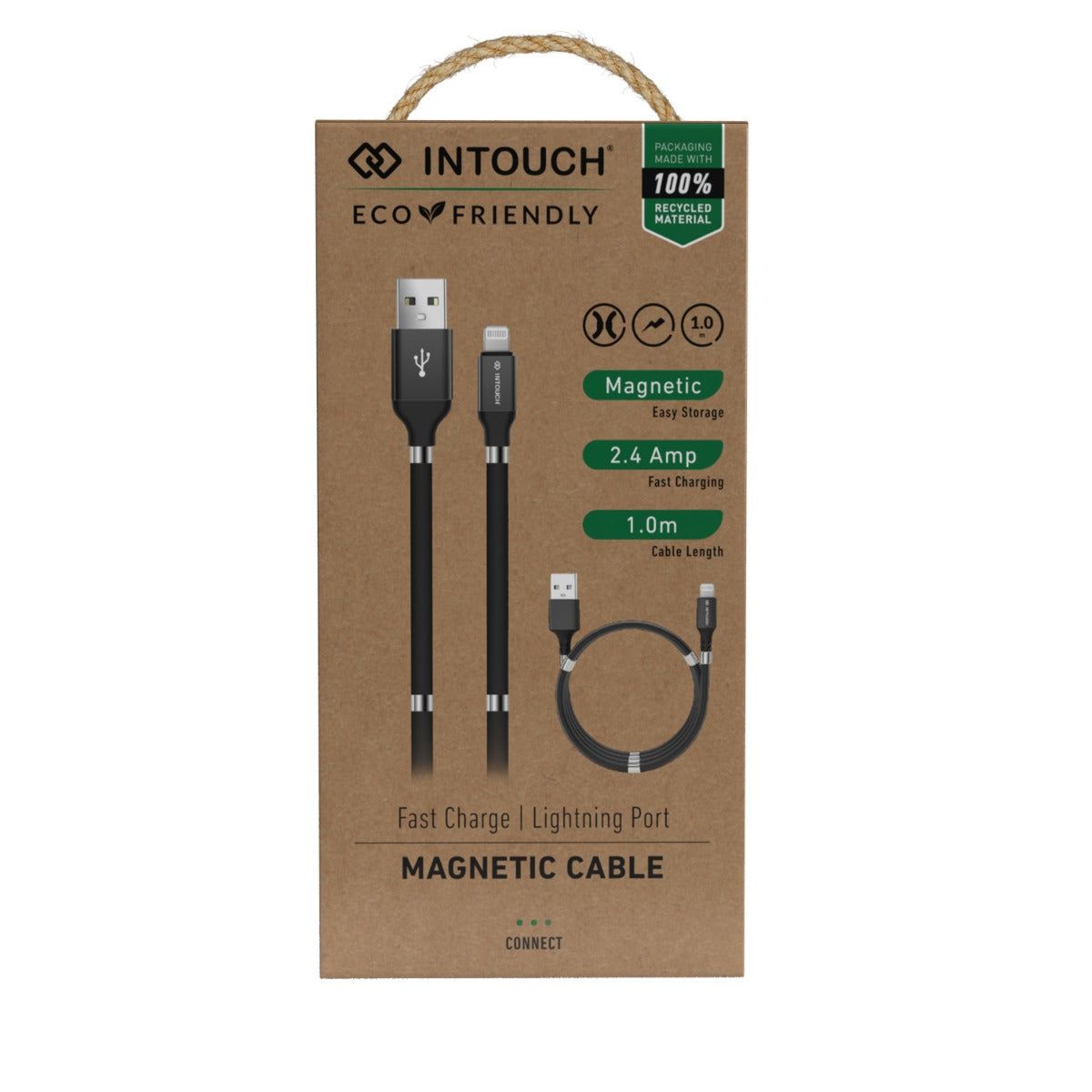 Intouch Magnetic Lightning Cable - Black - Black