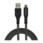 Intouch Micro USB Tough Braided 3A 1.2M Cable - Black - Black