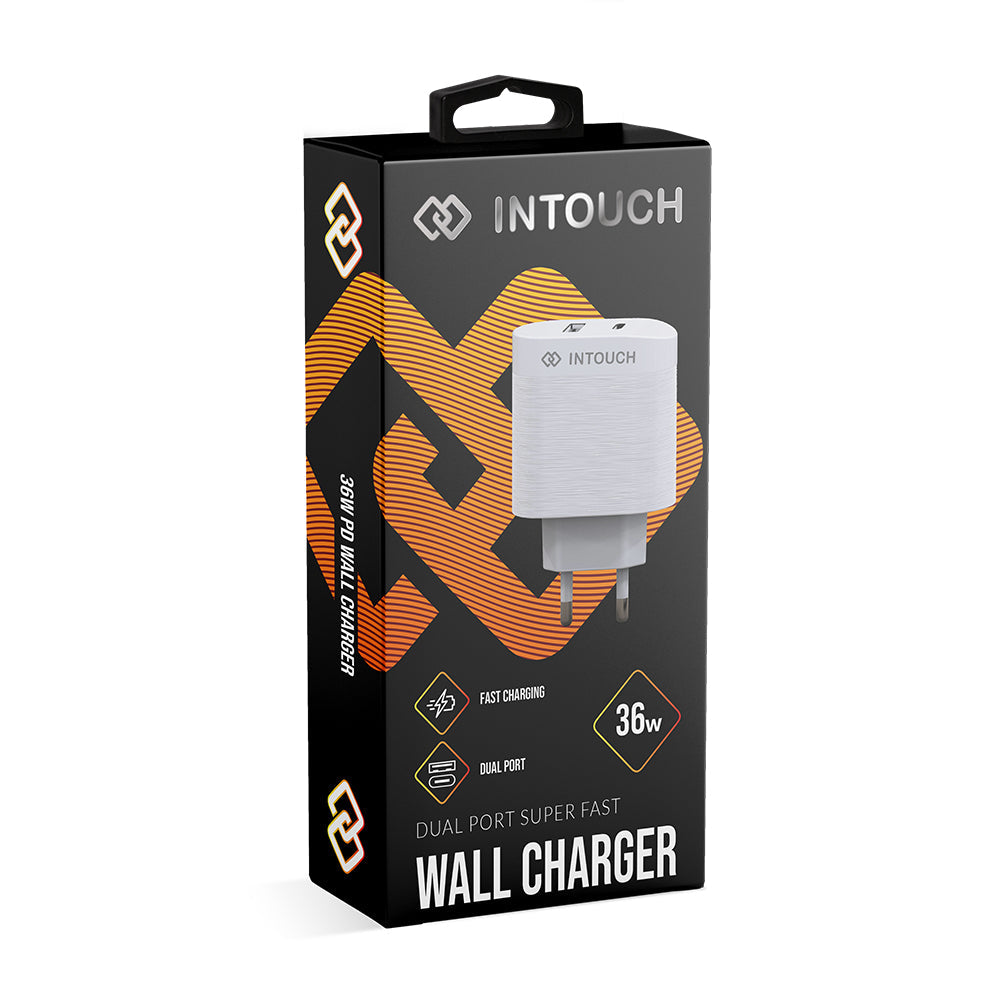 Intouch Qualcom 3.0 Car Charger 30W - White - White