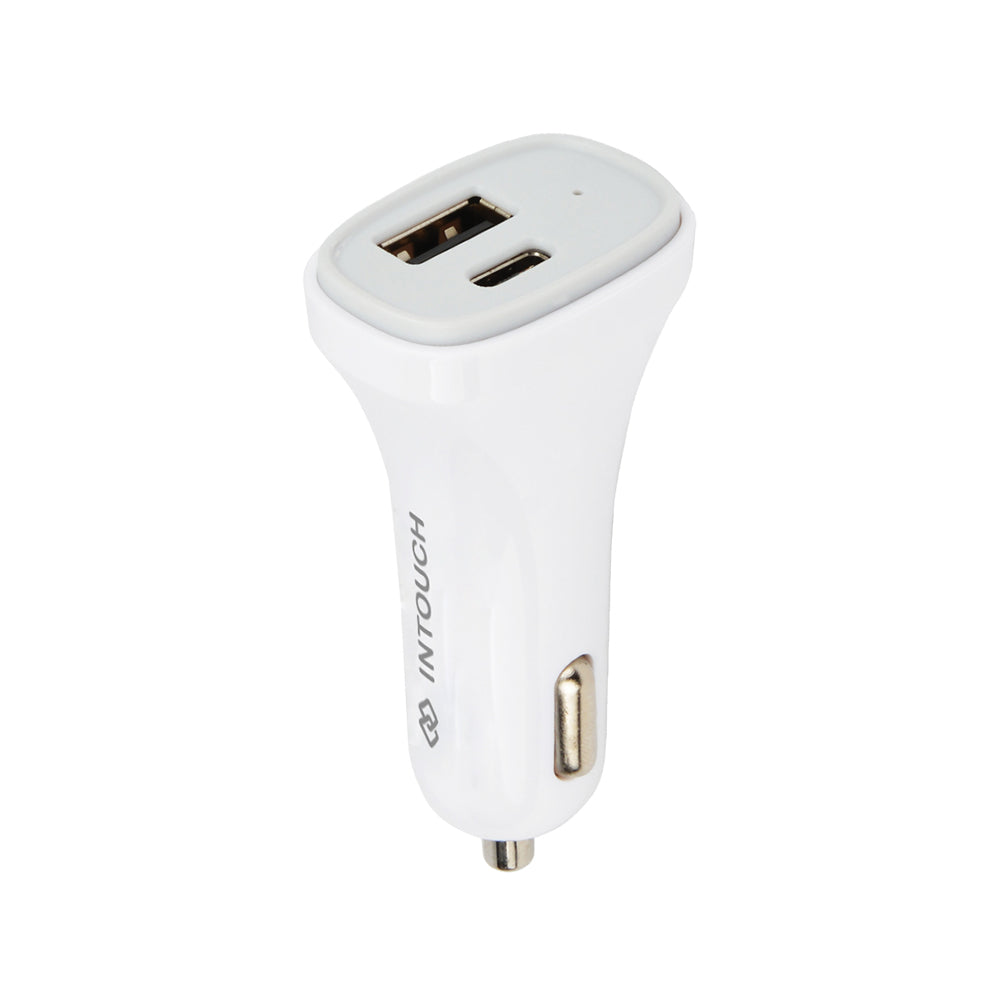 Intouch Qualcom 3.0 Car Charger 30W - White - White