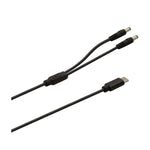 Intouch USB C to Double Y DC Power Cable - Black - Black