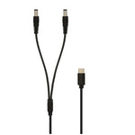 Intouch USB C to Double Y DC Power Cable - Black - Black