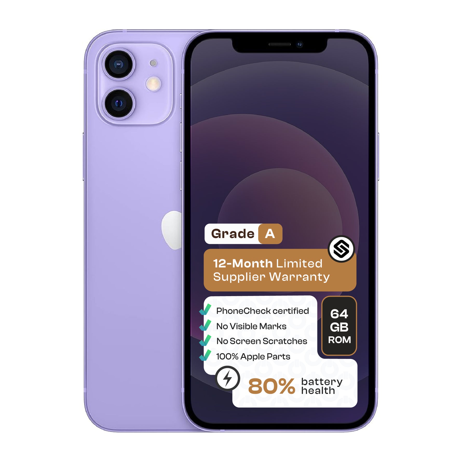 Apple iPhone 12 (CPO - Grade A)-Purple