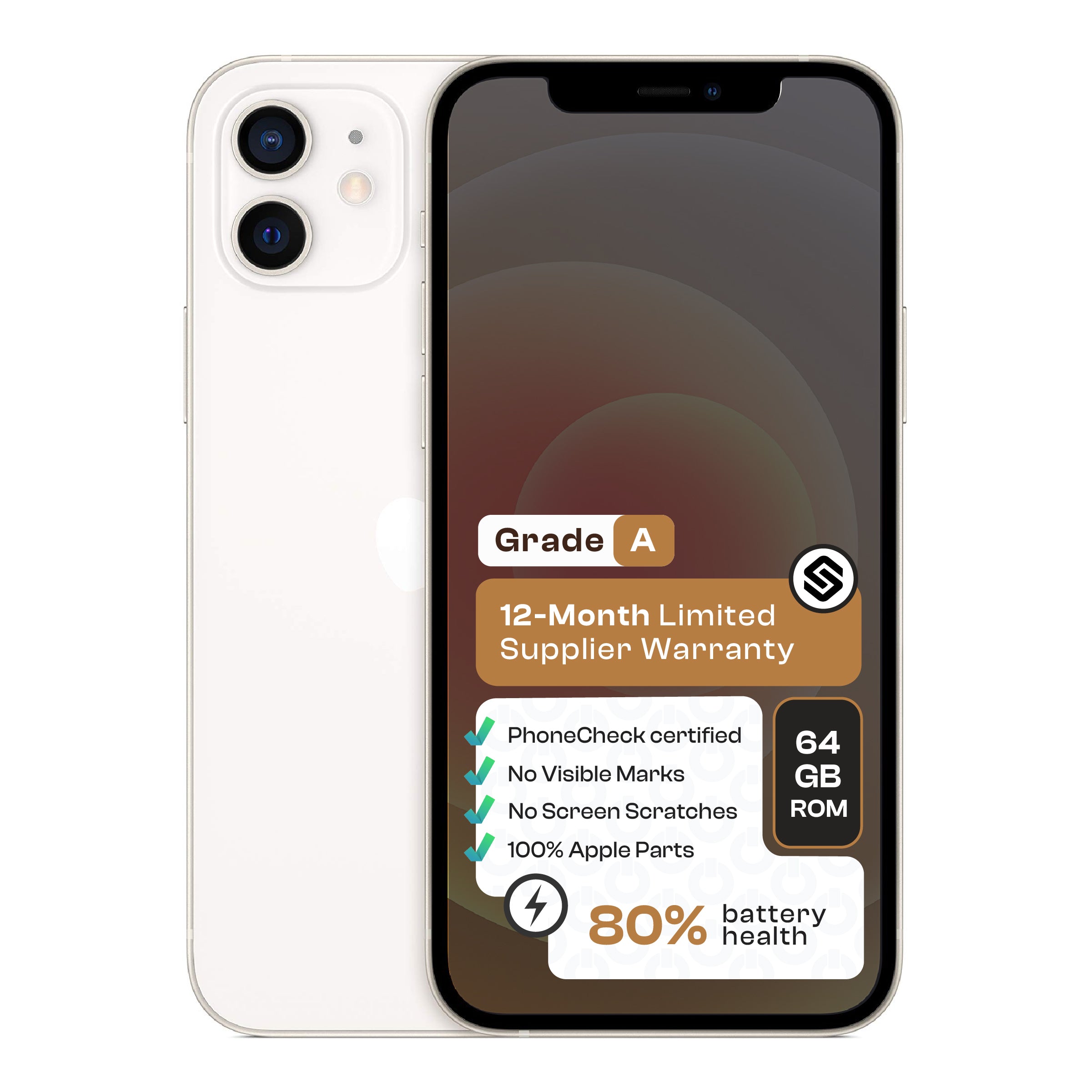 Apple iPhone 12 (CPO - Grade A)-White
