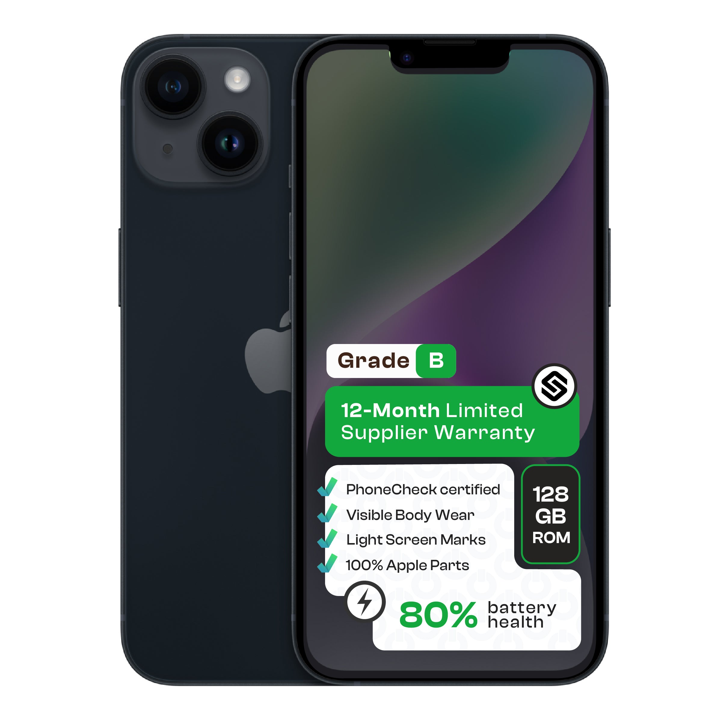 Apple iPhone 14  (CPO - Grade B)-Black