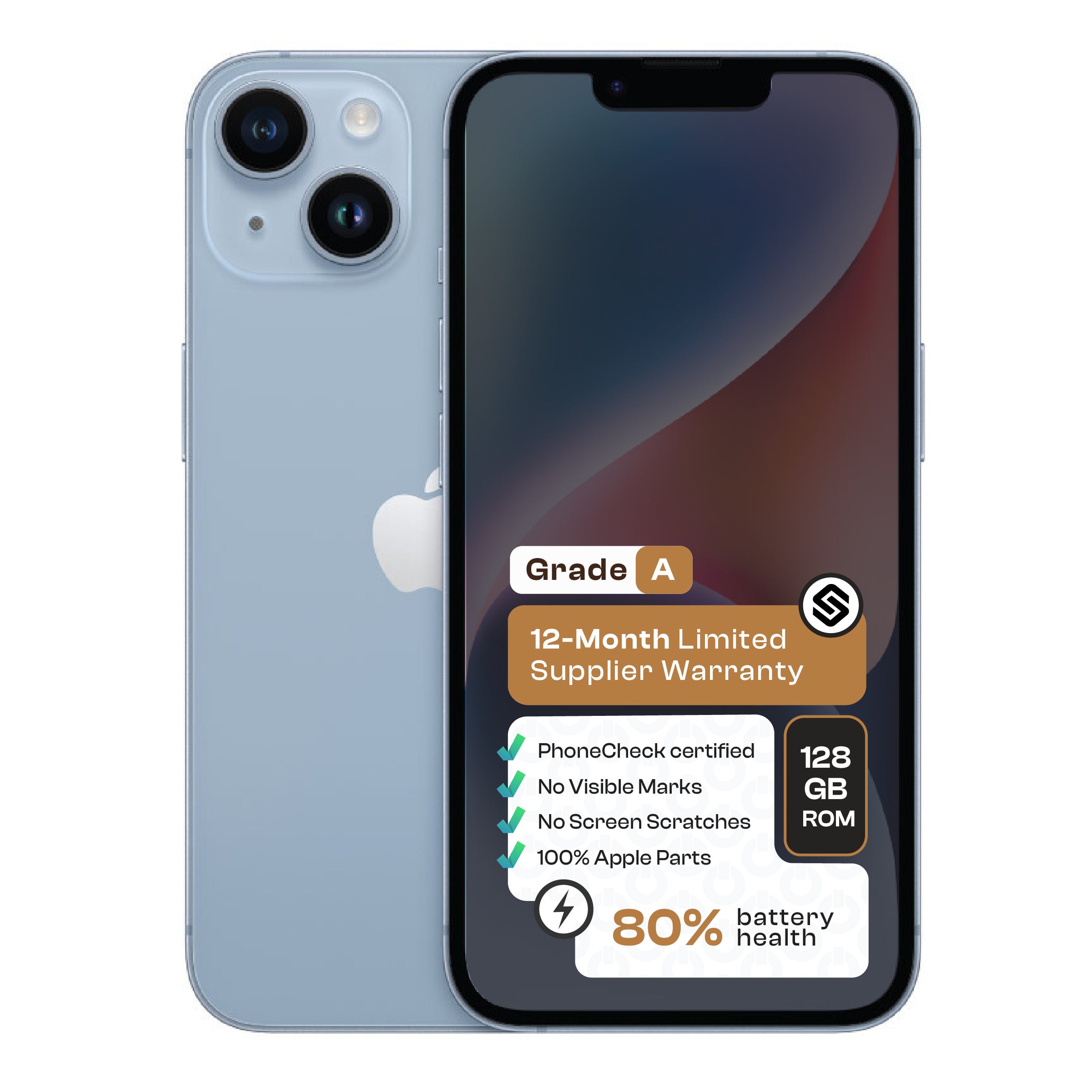 Apple iPhone 14  (CPO - Grade A)-Blue