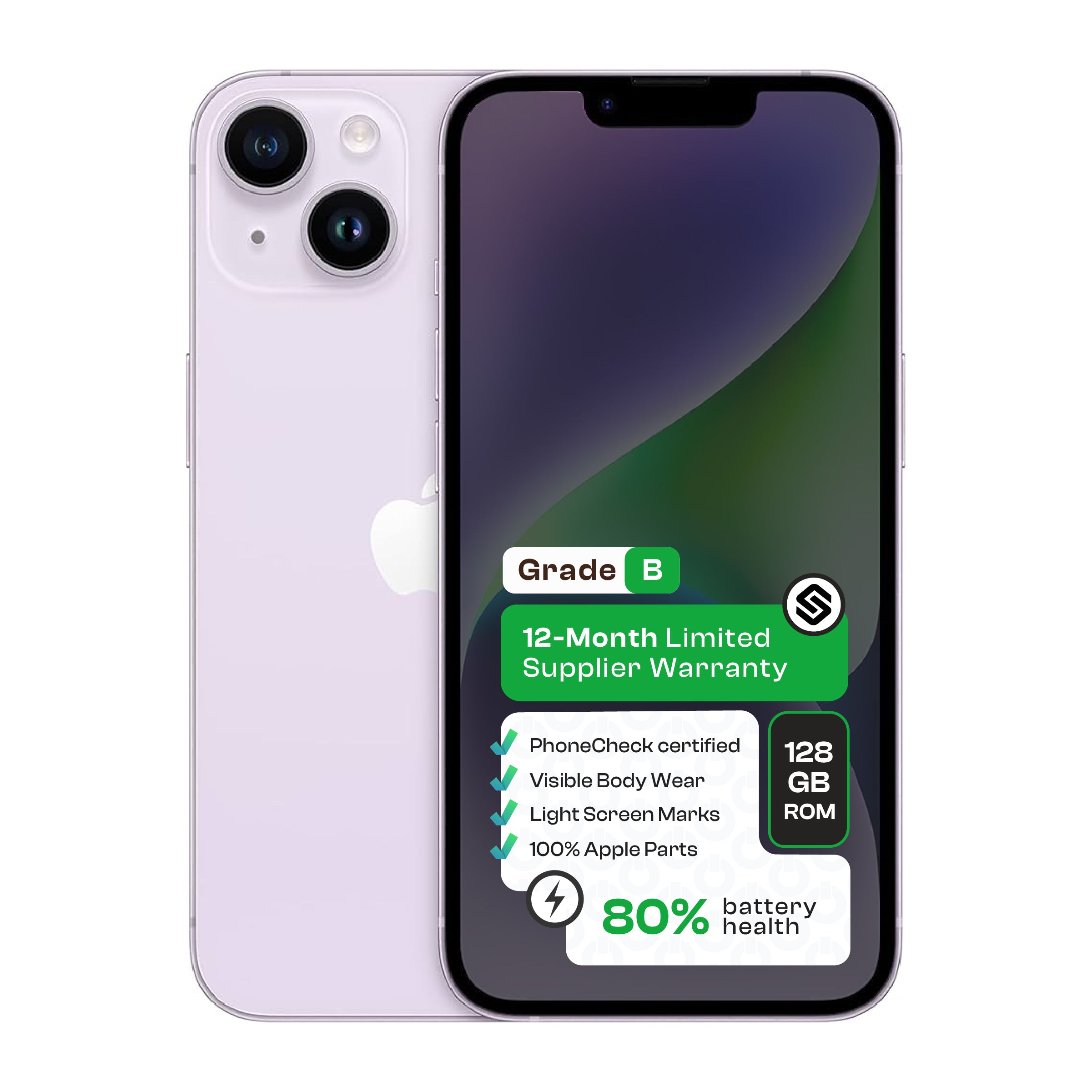 Apple iPhone 14  (CPO - Grade B)-Purple