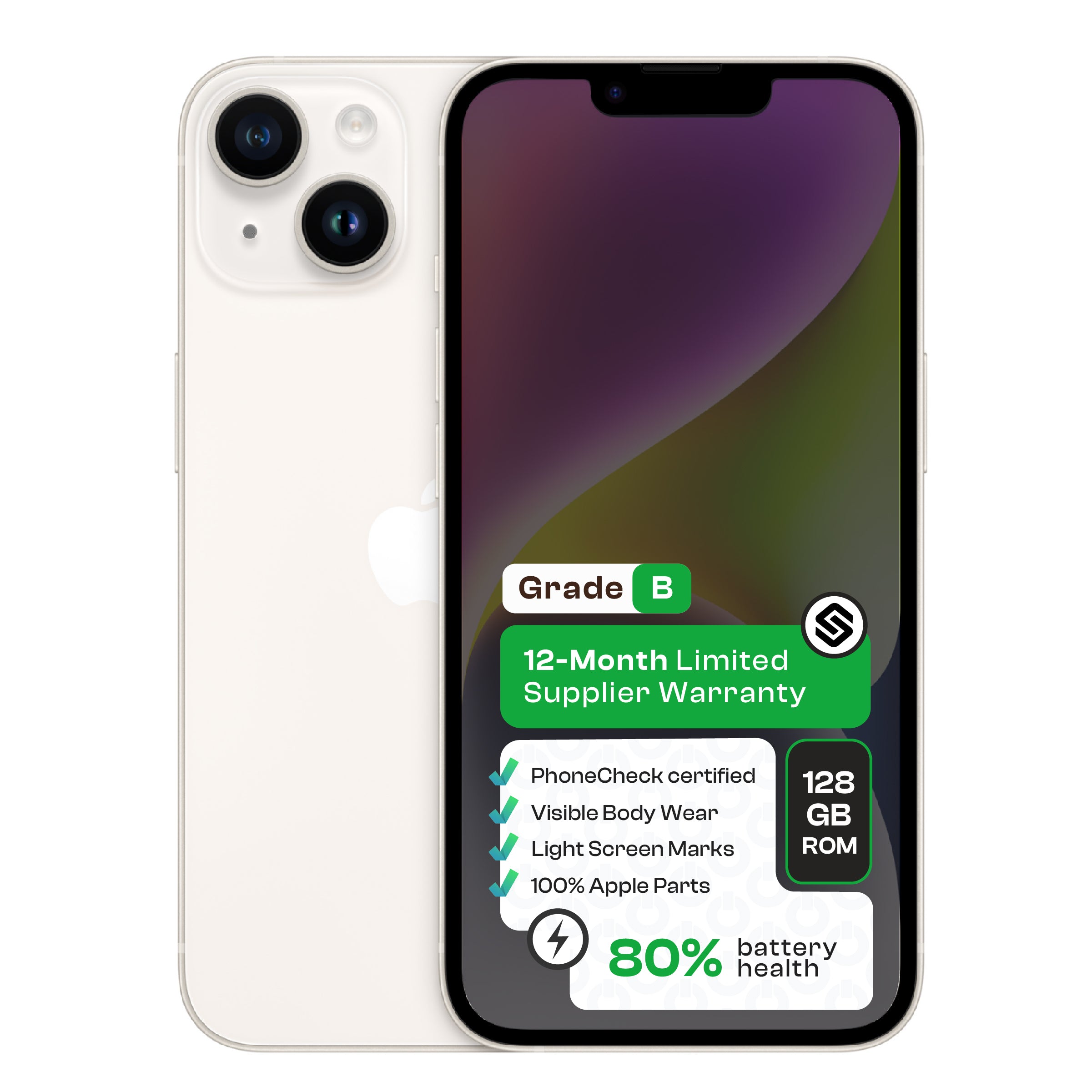 Apple iPhone 14  (CPO - Grade B)-White