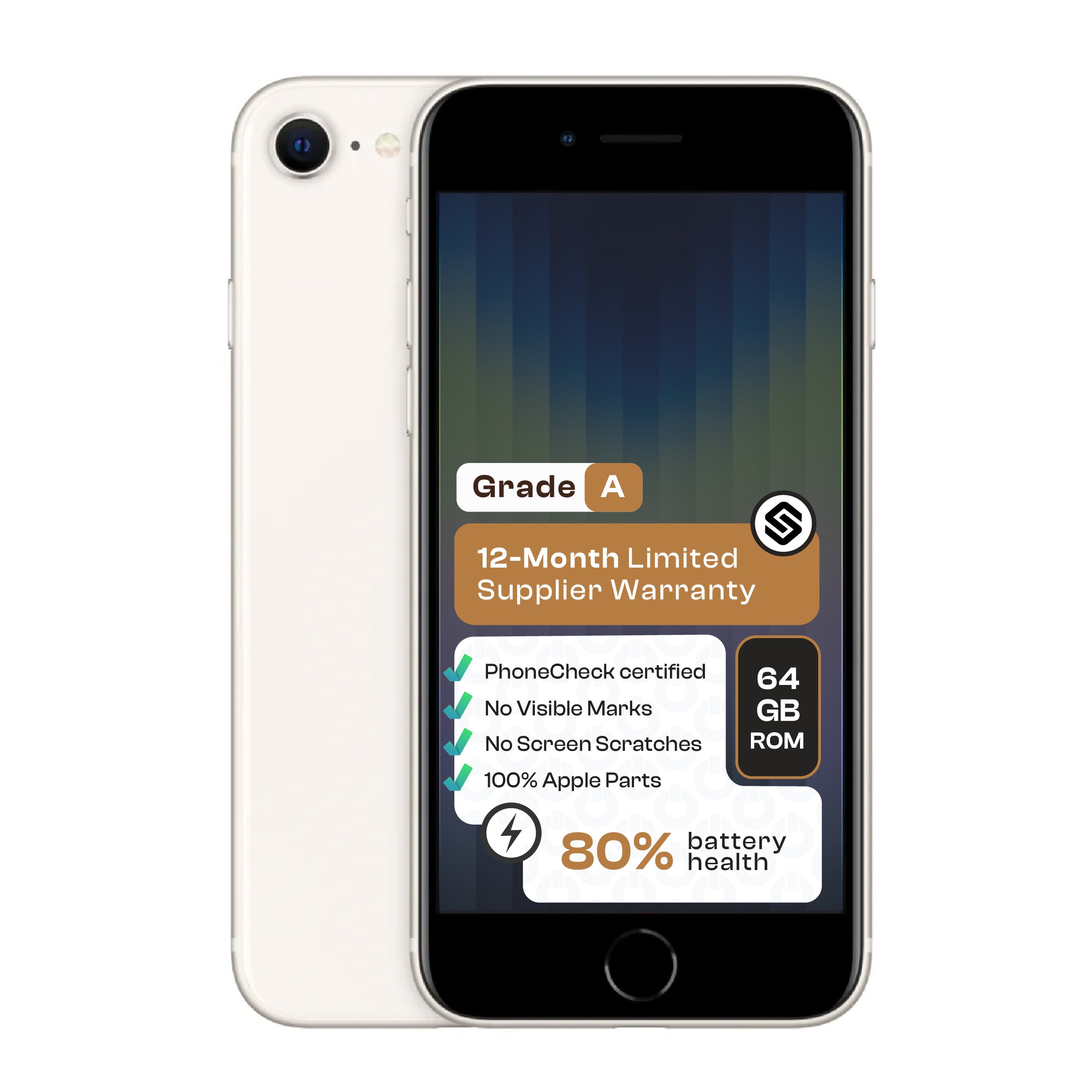 Apple iPhone SE 2022 3rd Gen (CPO - Grade A)-White