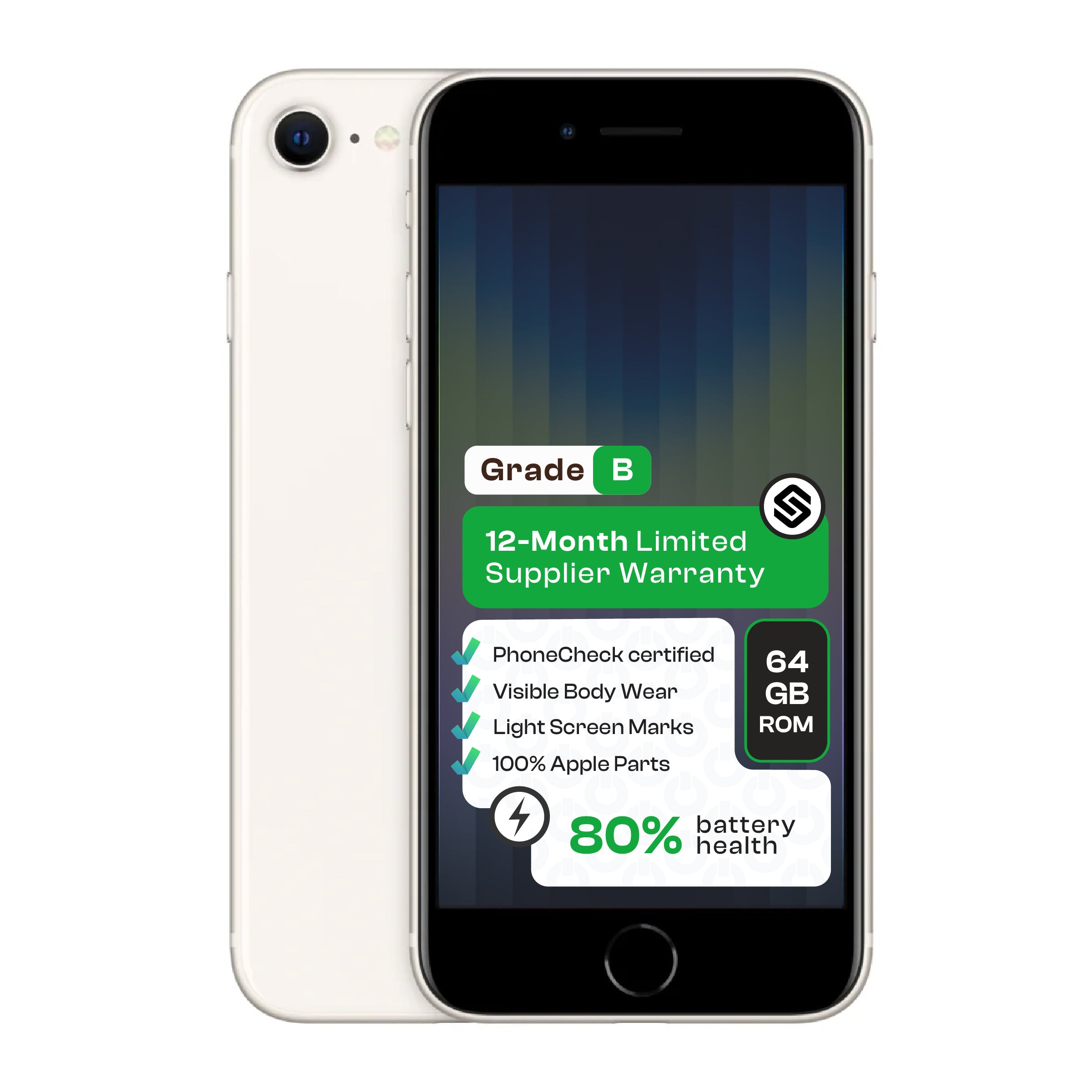 Apple iPhone SE 5G 2022 64GB (CPO - Grade B)-White