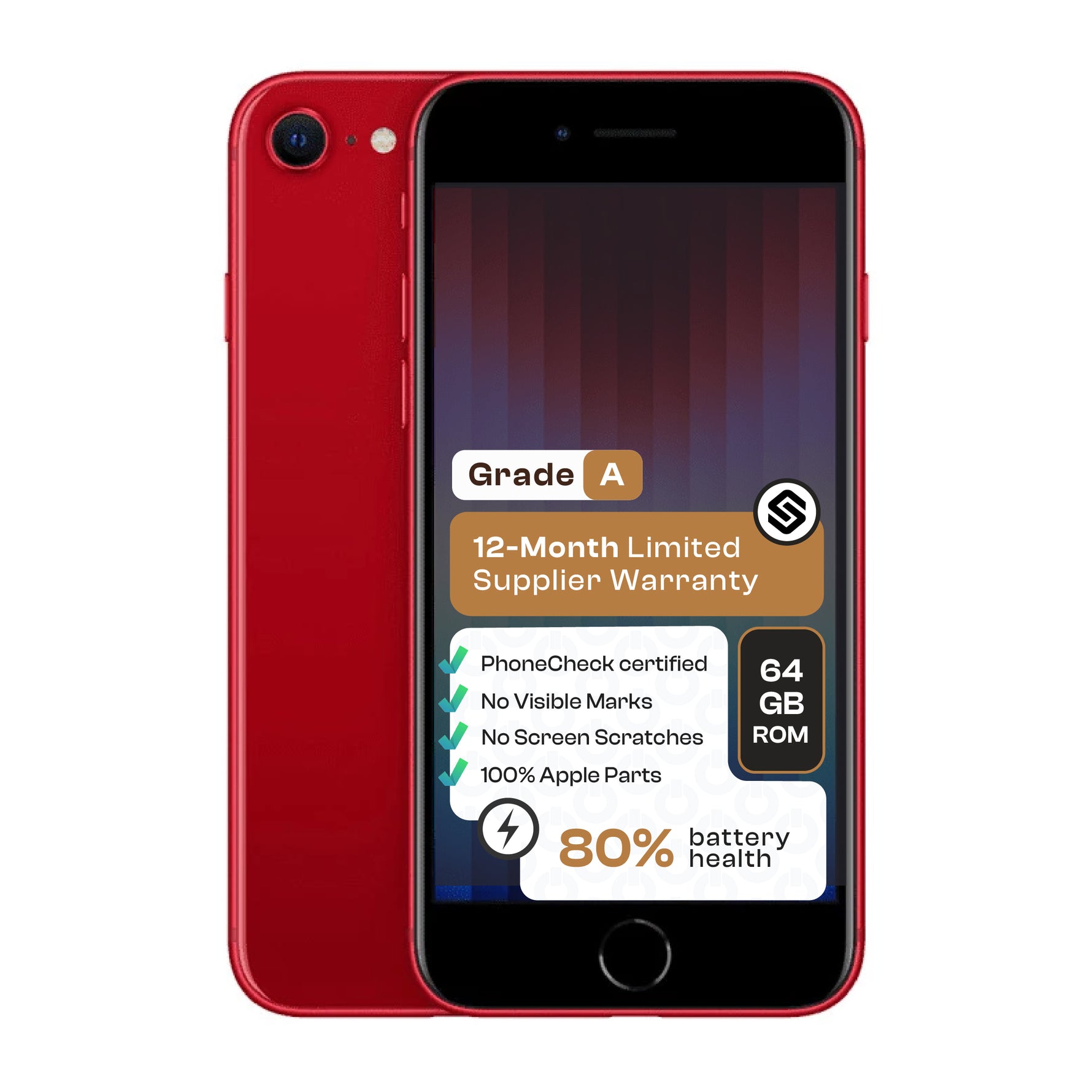 Apple iPhone SE 2022 3rd Gen (CPO - Grade A)-Red