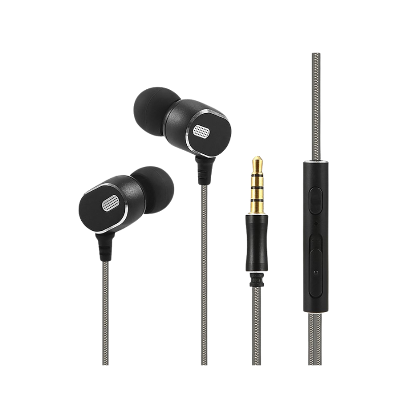 INTOUCH Explosive Wired Earphones - Black & Silver