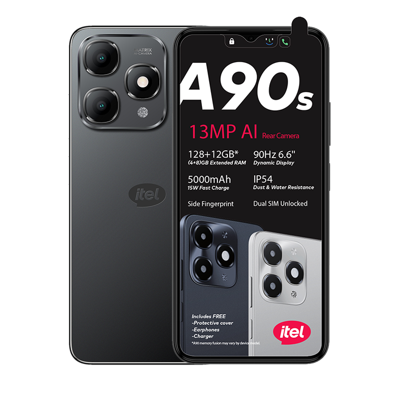 Itel A90s 4G Dual Sim 128GB - Black - Black