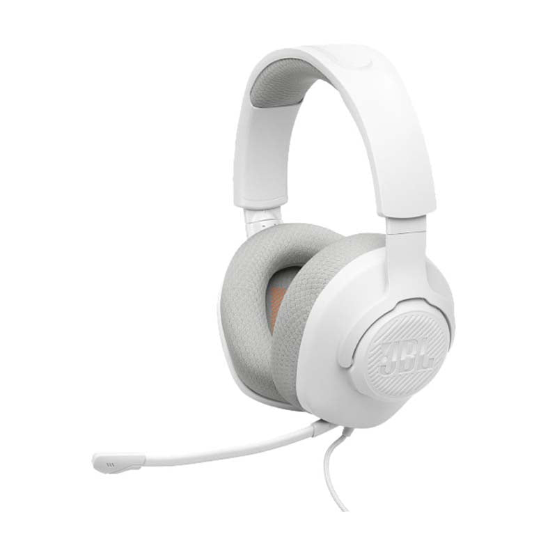 JBL Quantum 100M2 Wired Over-Ear Gaming Headset with Detachable Mic - White - White